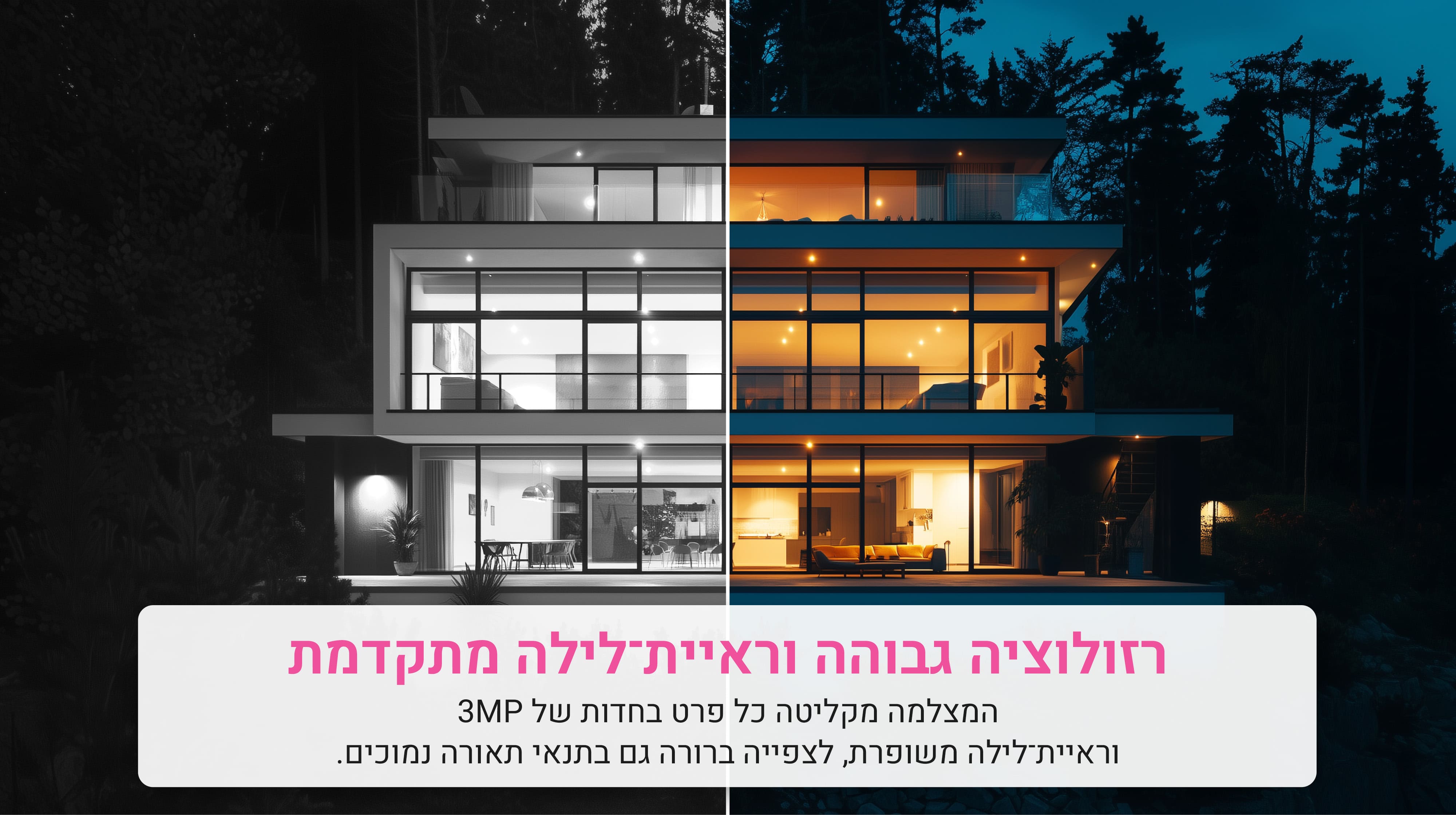 מצלמת אבטחה עם רזדולוציה גבוהה וראיית לילה
